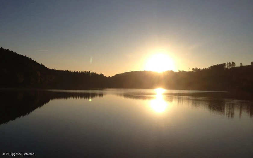 Sonnenuntergang am Listersee