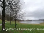 Blick über die Berghauser Bucht und den Hennesee im Herbst